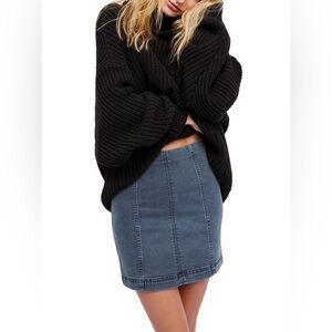 Free People Classic Denim Pencil Skirt - Blue